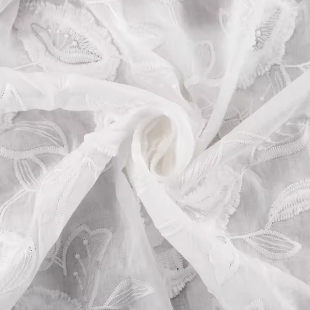 White Floral Embroidered Set - Picture 3 of 7